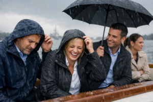 Slecht weer bedrijfsuitje op het water?