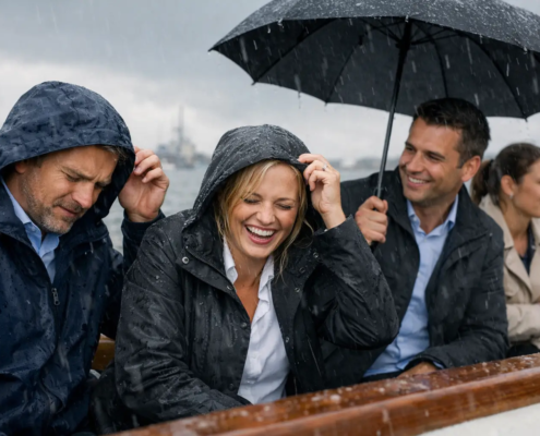 Slecht weer bedrijfsuitje op het water?