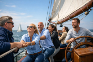 Teamdag met actief meezeilen op het IJsselmeer