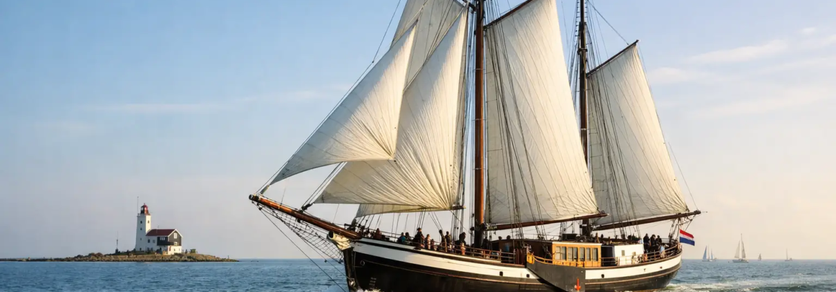 Historisch zeilschip huren op het IJsselmeer