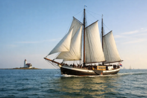 Historisch zeilschip huren op het IJsselmeer