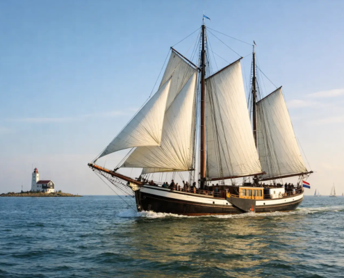 Historisch zeilschip huren op het IJsselmeer