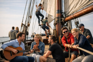 Activiteiten aan boord zeilschip voor groepen