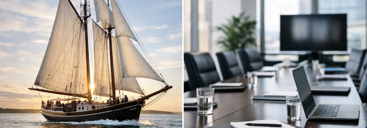 Zeilschip of vergaderlocatie vergelijken?