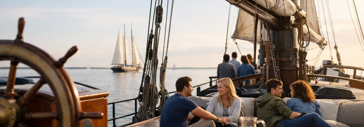 Gids groepsaccommodatie op een zeilschip