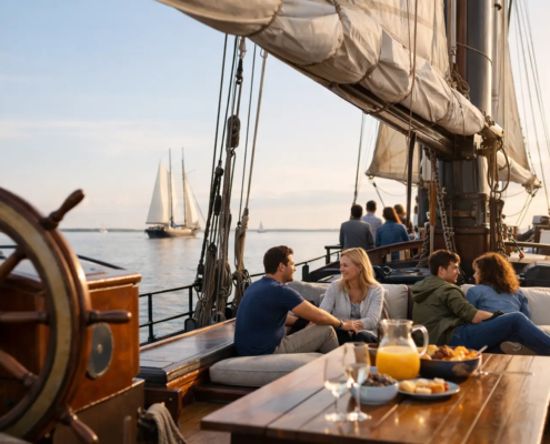 Gids groepsaccommodatie op een zeilschip